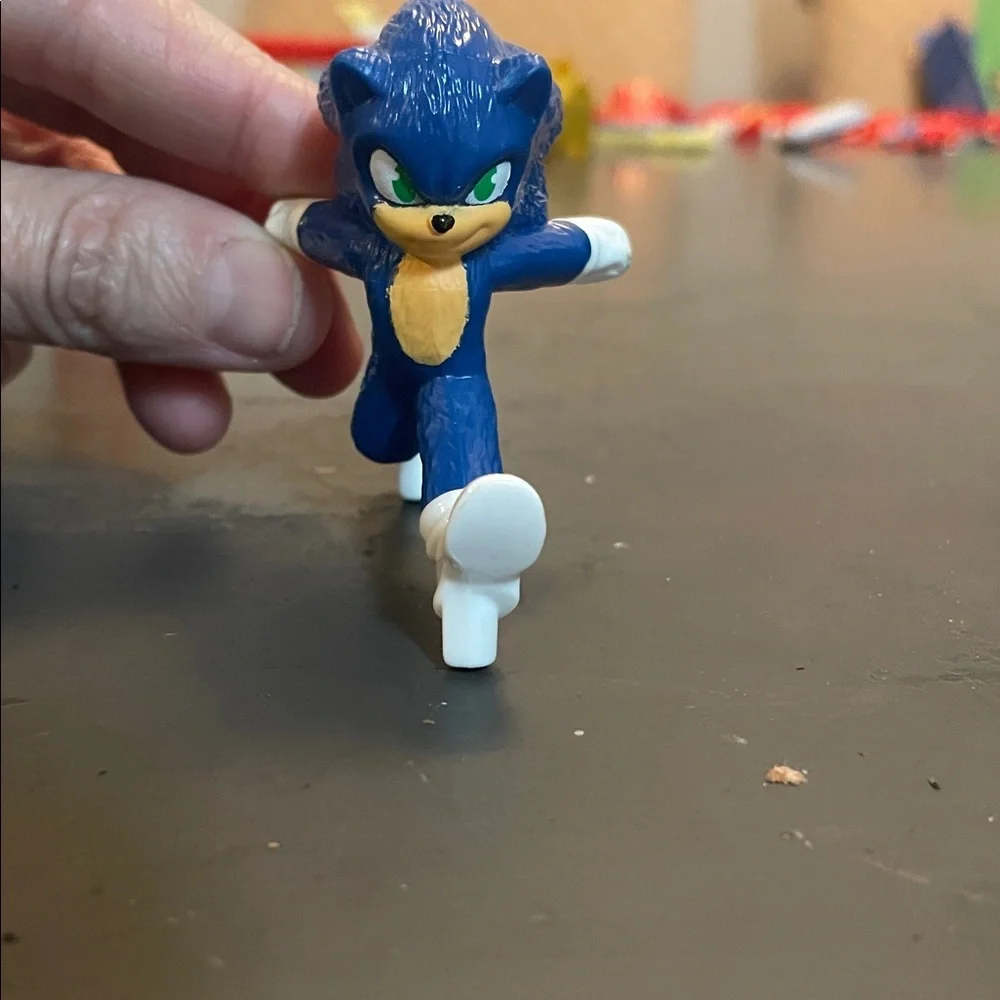 Sonic the Hedgehog Action Figure Set - Red, Yellow, Orange cake toppers